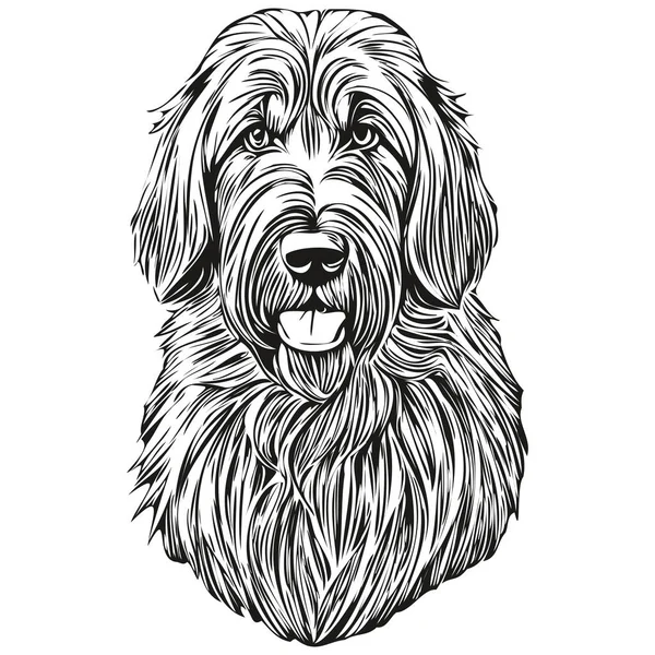 Вектор Лінії Малювання Головного Убору Собаки Намальована Вручну Ілюстрація Прозорим — стоковий вектор