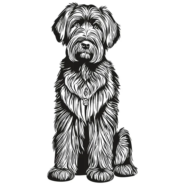 Брідний Собака Реалістичний Малюнок Олівцем Векторі Лінія Мистецтва Ілюстрація Собаки — стоковий вектор