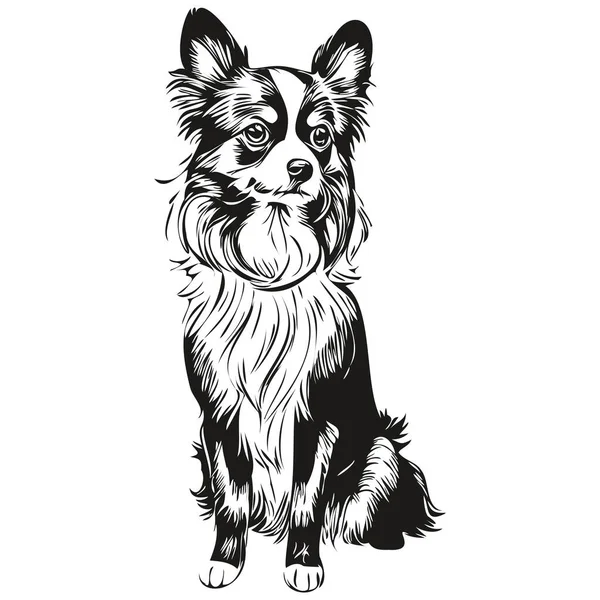 Черно Белый Гравировальный Вектор Рисунок Собачьего Пса — стоковый вектор