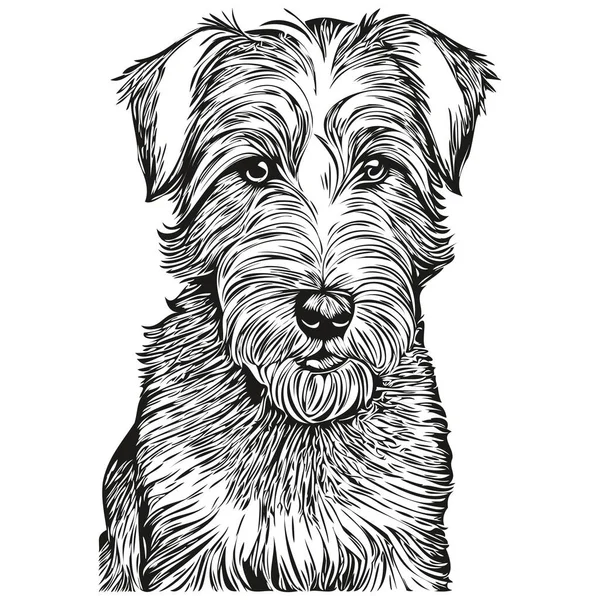 Sealyham Terrier Chien Visage Vecteur Portrait Drôle Contour Animal Illustration — Image vectorielle