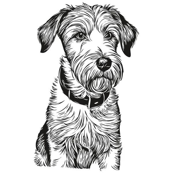 Sealyham Terrier Chien Logo Vecteur Noir Blanc Vintage Tête Chien — Image vectorielle