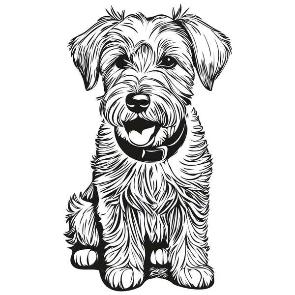Sealyham Terrier Chien Logo Vecteur Noir Blanc Vintage Tête Chien — Image vectorielle