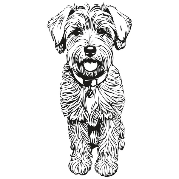 Яке Покриття Пшеничний Тер Логотип Собаки Вектор Чорно Білий Вінтажний — стоковий вектор