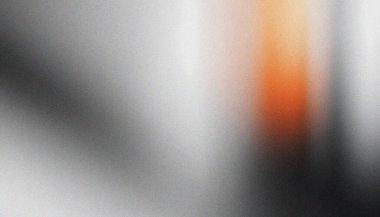 Fütüristik afiş web sitesi başlık tasarımı Grey, Black, White, Orange. Dinamik renk parıltısı, parlak kumlu gradyan efektleri içerir