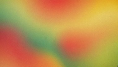 Kırmızı, yeşil, sarı taneli gürültülü poster arka planı. Dinamik renk şablonu canlı kumlu değişimleri içeriyor