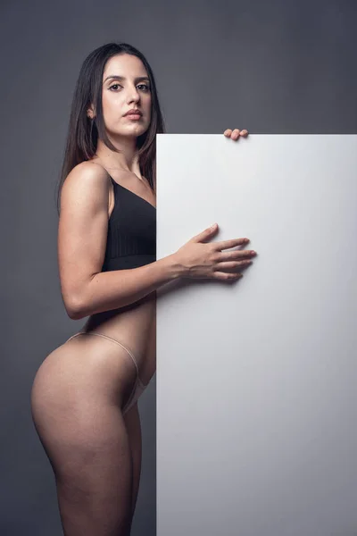 Jonge Sportieve Aantrekkelijke Blanke Atleet Vrouw Ondergoed Fitness Outfit Met — Stockfoto