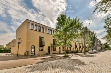 View of street near building with beauty of vegetation outside