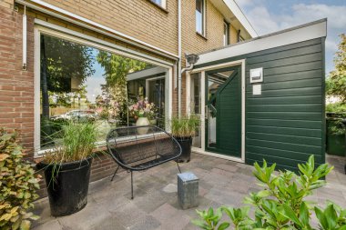 View of street near building with beauty of vegetation outside