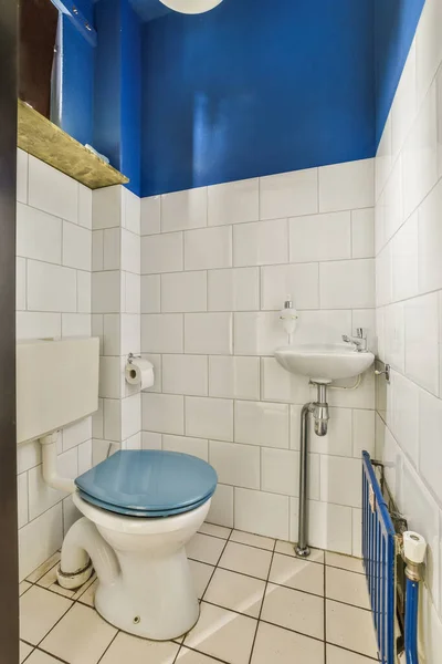 아파트의 가량되는 욕실에 싱크대 사이에 화장실 — 스톡 사진