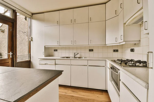 Home Interior Design Modern Loft Apartment Open Kitchen Minimalist Style — Φωτογραφία Αρχείου