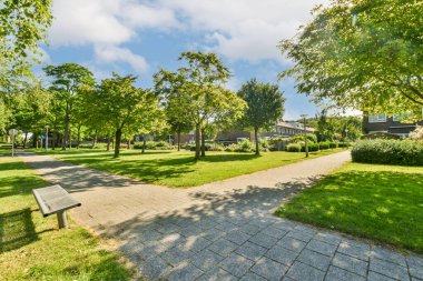 View of street near building with beauty of vegetation outside