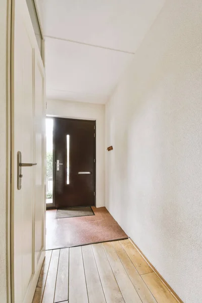 Corridor Contemporary Apartment Opened Doorway Leading Terrace — Stock fotografie