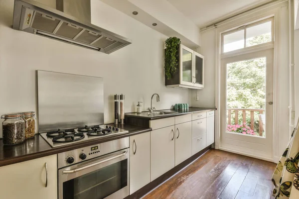 Home Design Interiores Apartamento Loft Moderno Com Cozinha Aberta Estilo — Fotografia de Stock