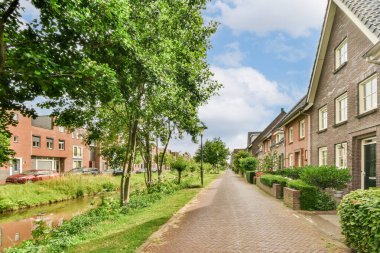 View of street near building with beauty of vegetation outside