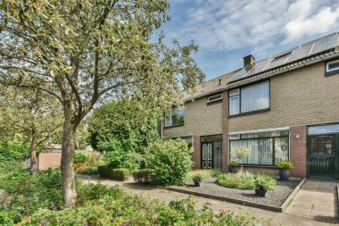 View of street near building with beauty of vegetation outside