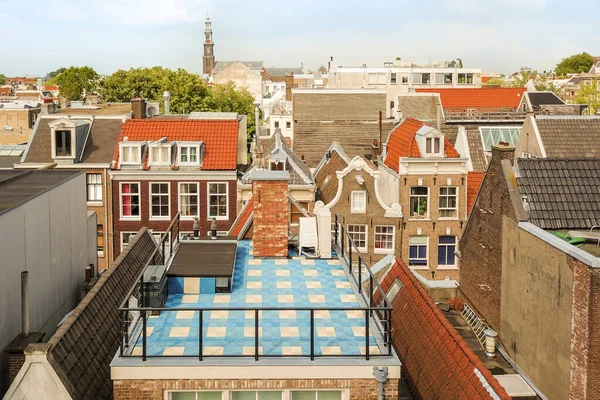 Amsterdam Niederlande April 2021 Ein Dach Mit Vielen Häusern Hintergrund — Stockfoto