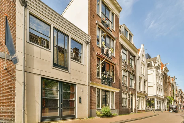 Amsterdam Pays Bas Avril 2021 Une Rue Ville Avec Des — Photo