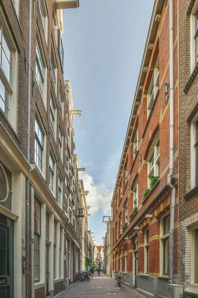 Amsterdam April 2021 Een Lege Straat Midden Een Stad Met — Stockfoto