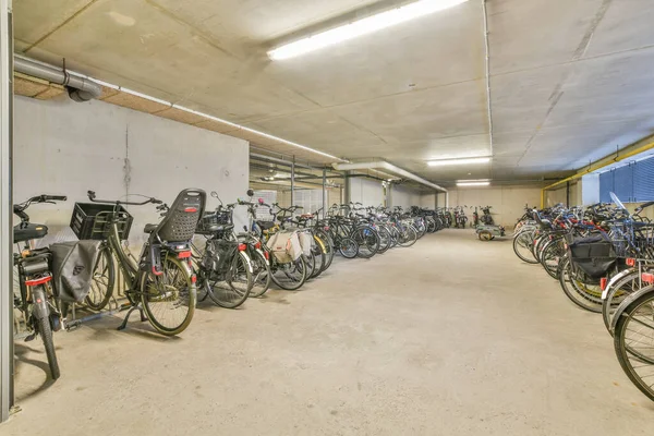 Amsterdam Netherlands April 2021 Many Bikes Parked Parking Lot One — Stock Photo, Image