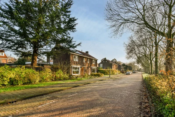 Amsterdam Niederlande April 2021 Eine Leere Straße Mitten Einem Wohngebiet — Stockfoto
