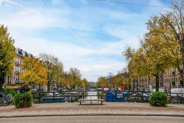 Amsterdam Netherlands April 2021 Empty Street Middle Small Town Parked — Stock Photo, Image