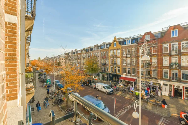 Amsterdam Niederlande April 2021 Eine Stadt Mit Vielen Gebäuden Und — Stockfoto