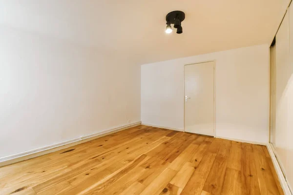 Empty Room Wood Flooring White Walls Room Very Clean Light — Stock Photo, Image