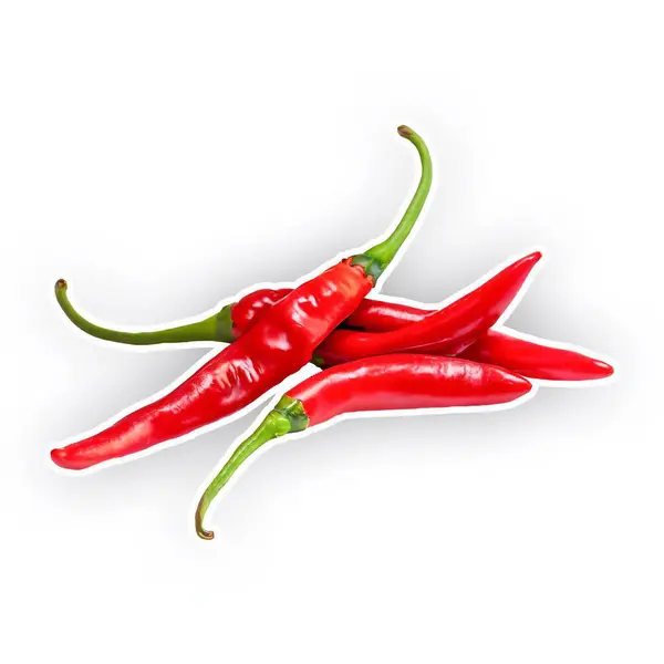 Two Red Chili Pepper White Background — Stock Photo, Image