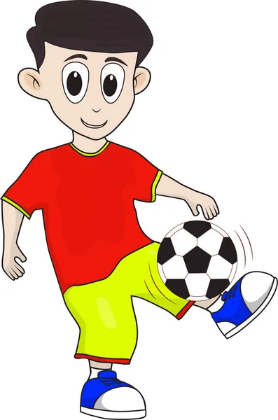 Διάνυσμα Νεαρός Ποδόσφαιρο Ποδοσφαιριστής Αγόρι Ταχυδακτυλουργικά Μπάλα Sports Διάνυσμα Απεικόνισης — Διανυσματικό Αρχείο