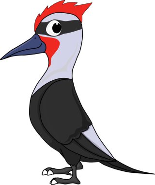 Komik bir ağaçkakan çizgi filmi. Güneşli bir günde etrafta dolaşmak. Çıkartmalar, tişörtler ve kitap kapakları için iyidir.