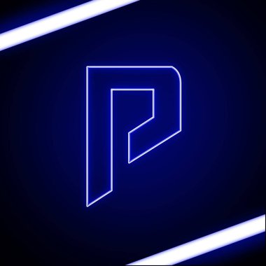 Neon ışık alfabe P kırpma yoluyla. 3D çizim