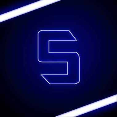 Kırpma yolu ile Neon ışık alfabe S. 3D çizim