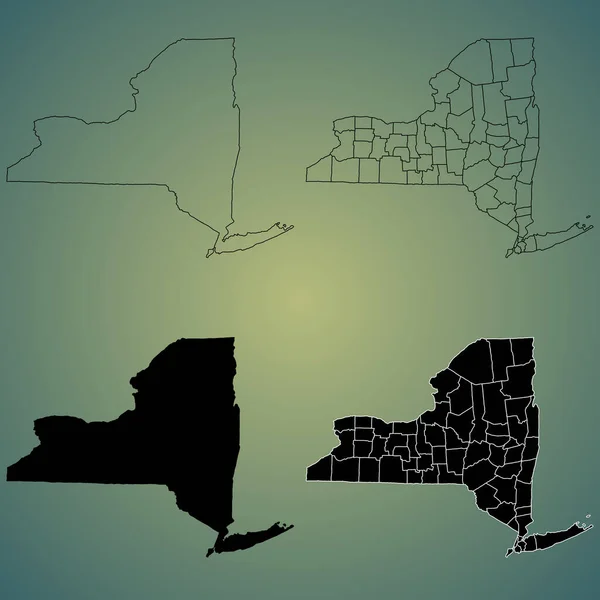 State of New York map, USA. High detailed and multiple maps of New York map, empty map.