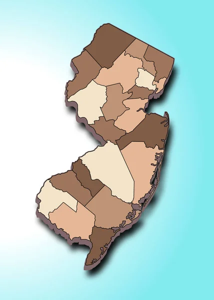 Mapa Nueva Jersey Estado Estados Unidos —  Fotos de Stock