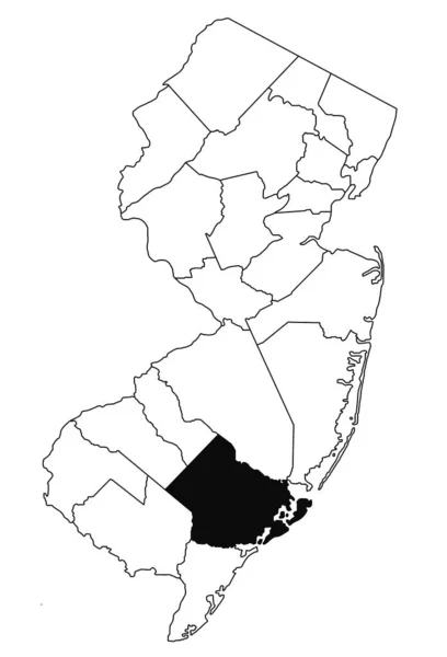Karta Över Atlantic County New Jersey Staten Vit Bakgrund Single — Stockfoto