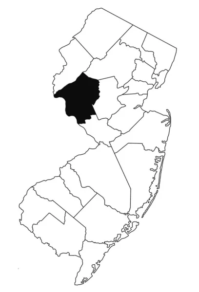 Kaart Van Hunterdon County New Jersey Witte Achtergrond Single County — Stockfoto