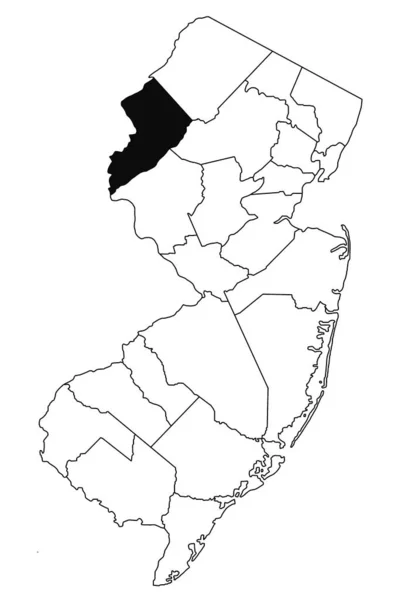 Carte Comté Warren Dans État New Jersey Sur Fond Blanc — Photo