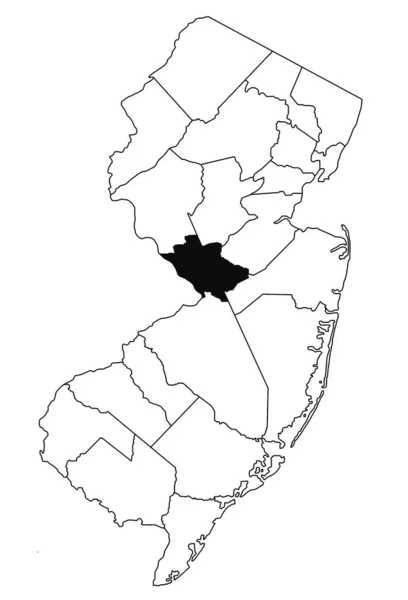 Mapa Condado Mercer Estado Nova Jersey Sobre Fundo Branco Mapa — Fotografia de Stock