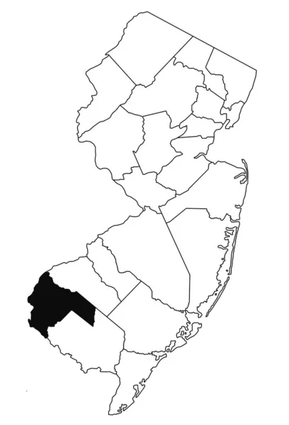 Mappa Della Contea Salem Nello Stato New Jersey Sfondo Bianco — Foto Stock