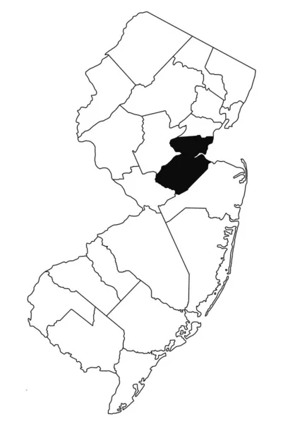 Карта Округа Мидлсекс Штате Нью Джерси Белом Фоне Карта Округа — стоковое фото