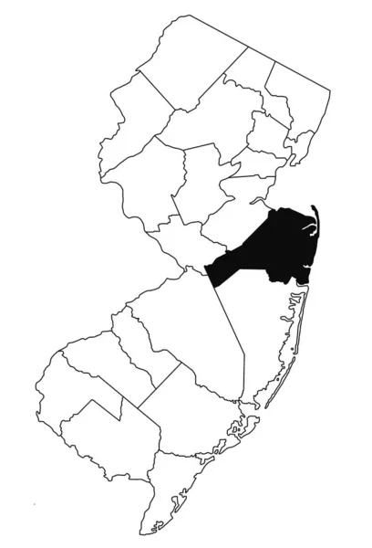 Карта Округа Монмут Штате Нью Джерси Белом Фоне Карта Округа — стоковое фото