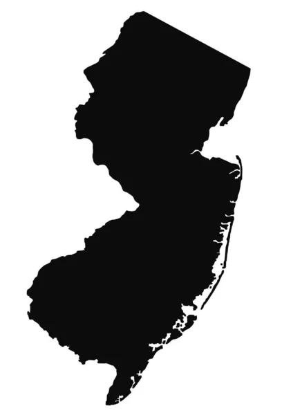 Wysoka Szczegółowa Mapa Ilustracji New Jersey Solidna Mapa New Jersey — Zdjęcie stockowe