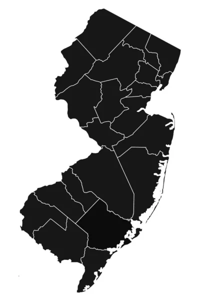 Mapa Ilustração Detalhada Alta Nova Jersey — Fotografia de Stock