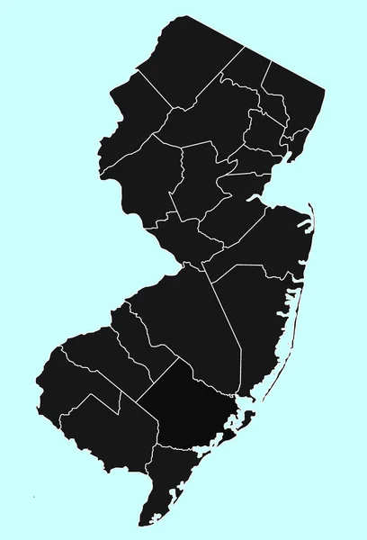Детальная Карта Нью Джерси — стоковое фото