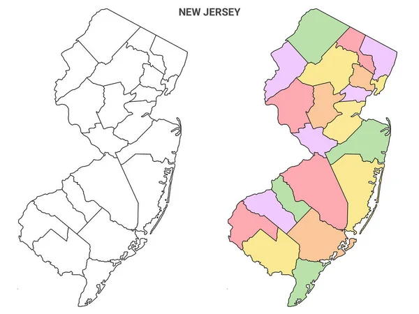 纽泽西郡地图集 图解版 — 图库照片
