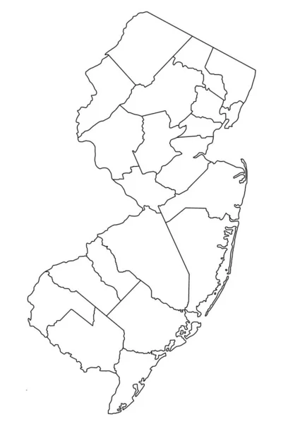 Mapa Ilustrativo Detallado Alto Nueva Jersey Imagen De Stock