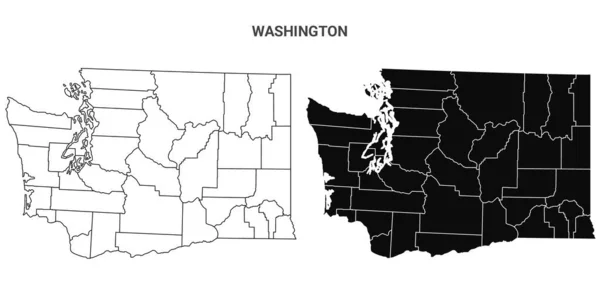 Washington State Outline County Map Set Verenigde Staten — Stockfoto