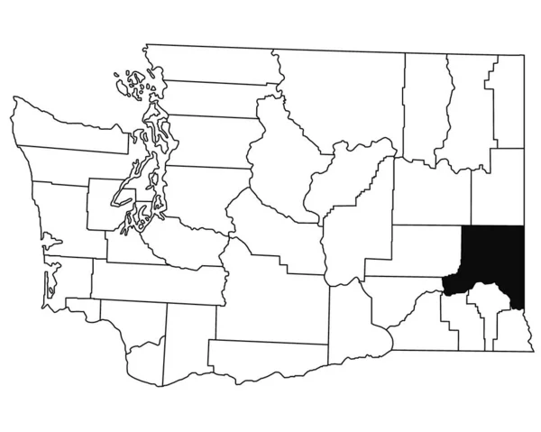 Карта Округа Уитман Штате Вашингтон Округ Колумбия Белом Фоне Карта — стоковое фото