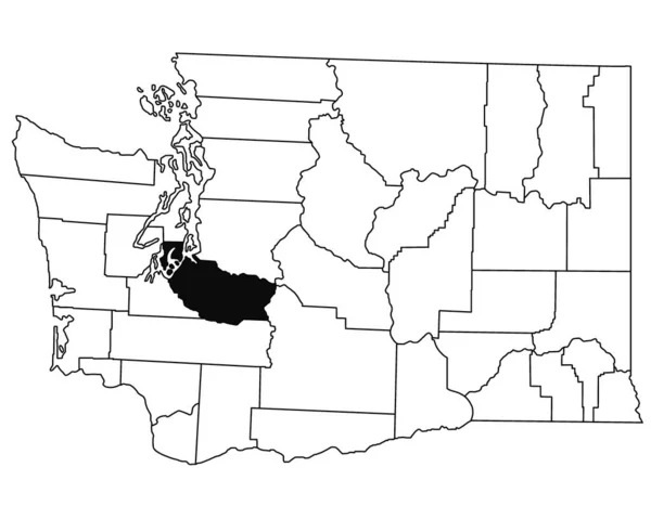 ワシントンDc州のピアース郡の白地図 Washingtonマップの黒い色でハイライトされた単一の郡地図 ユニットテスト アメリカ — ストック写真