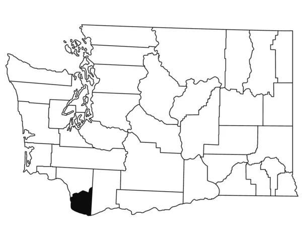 Χάρτης Της Κομητείας Κλαρκ Στην Πολιτεία Ουάσινγκτον Λευκό Φόντο Μονό — Φωτογραφία Αρχείου